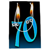 第70誕生日キャンドルミディアム抱き枕 ミディアムペーパーバッグ (正面)