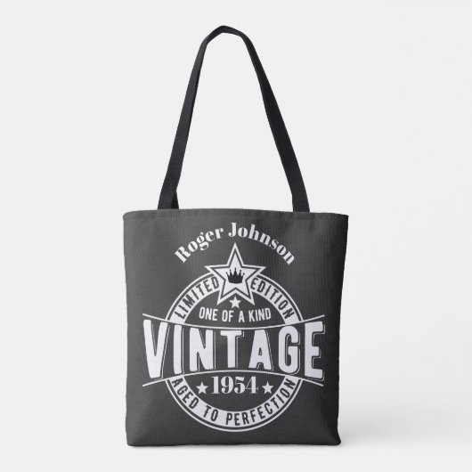 第70誕生日ギフトヴィンテージの完成度 トートバッグ (裏面)