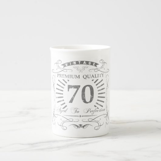 第70誕生日ギャグギフト ボーンチャイナマグカップ (正面)
