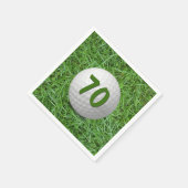 第70誕生日ゴルフボールオングラス スタンダードカクテルナプキン (角)