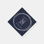 第70誕生日ネイビーシルバー応援70年パーティー スタンダードカクテルナプキン (角)