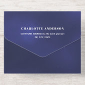 第70誕生日ネイビーブルーシルバーrsvp オールインワン招待状 (背面)