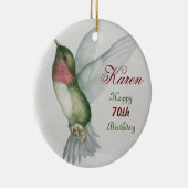 第70誕生日ハチドリキープスケア水彩 セラミックオーナメント (右)