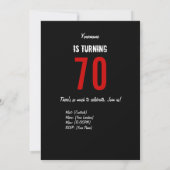 第70誕生日ヒーローパーティの招待状 招待状 (裏面)