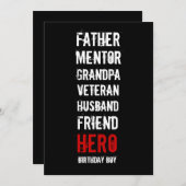 第70誕生日ヒーローパーティの招待状 招待状 (正面/裏面)