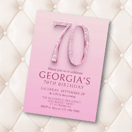 第70誕生日ピンクダイヤモンド 招待状