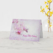 第70誕生日ピンクラン カード (黄色い花)