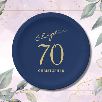 第70誕生日ブルー金ゴールド第70章 ペーパープレート