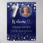 第70誕生日ブルー・シルバー・スターズ写真歓迎 ポスター (正面)