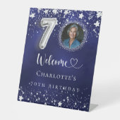 第70誕生日ブルー・シルバー・スターズ写真歓迎 台座サイン (正面)