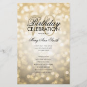 第70誕生日プログラムライトメニュー付き金ゴールド チラシ (正面)