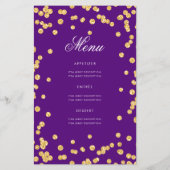 第70誕生日プログラム金ゴールド紫グリッター（メニュー付き） (裏面)