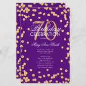 第70誕生日プログラム金ゴールド紫グリッター（メニュー付き） (正面/裏面)