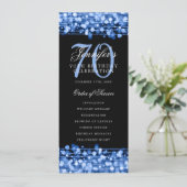 第70誕生日プログラムNavy Blue付き/ありがとう 招待状 (スタンド正面)