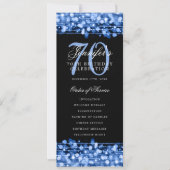 第70誕生日プログラムNavy Blue付き/ありがとう 招待状 (正面)