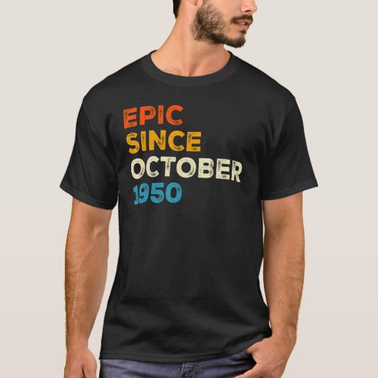 第70誕生日メンズウィメンズエピック1950年10月Vi以降 Tシャツ (正面)