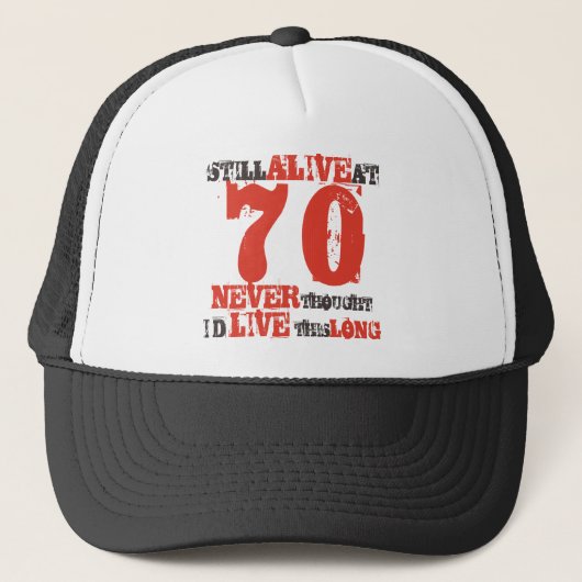第70誕生日ユーモアの姿勢 キャップ (正面)