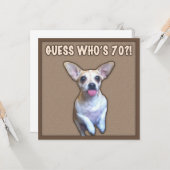 第70誕生日ユーモア（犬） カード (正面/裏面インサイチュ)