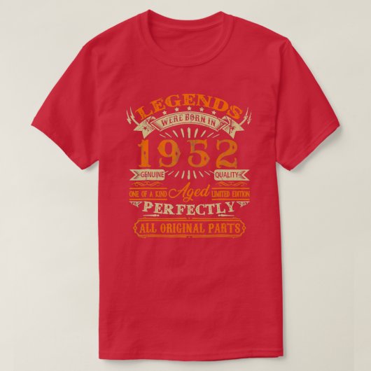 第70誕生日ヴィンテージ生まれ伝説1952 70年 Tシャツ (デザイン正面)