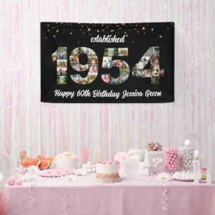第70誕生日写真コラージュパーティー設立1954 横断幕