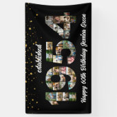 第70誕生日写真コラージュパーティー設立1954 横断幕 (縦)