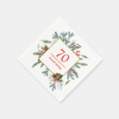 第70誕生日冬素朴の緑 スタンダードカクテルナプキン (角)