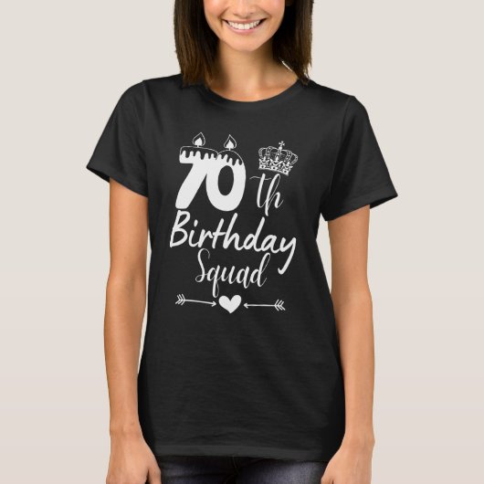 第70誕生日分隊パーティー女性男性70年 Tシャツ (正面)