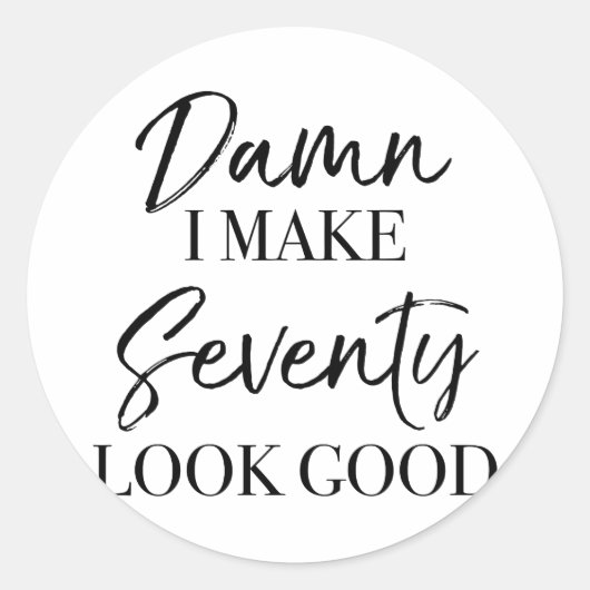 第70誕生日姿勢 ラウンドシール (正面)