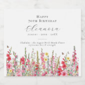 第70誕生日威厳がある誕生花用品 スパークリングワインラベル (シングルラベル)