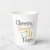 第70誕生日応援とビールミニマルパーティー 紙コップ (裏面)