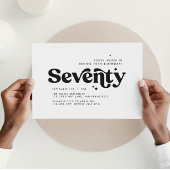 第70誕生日招待状ミニマルモダンシンプルレトロ 招待状