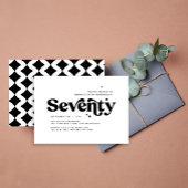 第70誕生日招待状ミニマルモダンシンプルレトロ 招待状