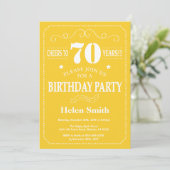 第70誕生日招待状黄白 招待状 (スタンド正面)