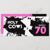 第70誕生日招待状-聖なる牛! 招待状 (正面/裏面)