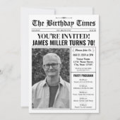 第70誕生日新聞招待状プログラム シーズンカード (正面)