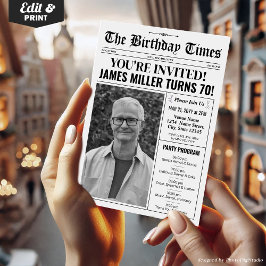 第70誕生日新聞招待状プログラム シーズンカード