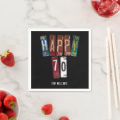 第70誕生日旧ライセンスプレート収集 スタンダードカクテルナプキン (インサイチュ)