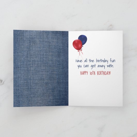 第70誕生日棒少女(赤気球) カード (内部)