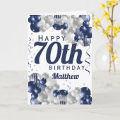 第70誕生日海軍気球 カード (黄色い花)