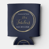 第70誕生日海軍金ゴールド党パーソナライズされたの支持 缶クーラー (正面)