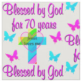 第70誕生日祈りの言葉 ファブリック (クローズアップ)