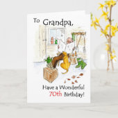 第70誕生日祖父のカード カード (黄色い花)