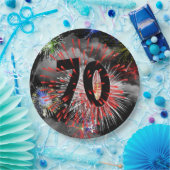 第70誕生日花火inクラウド紙プレート ペーパープレート (パーティー)