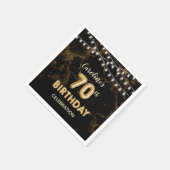 第70誕生日金箔風船とストリングライト スタンダードカクテルナプキン (角)