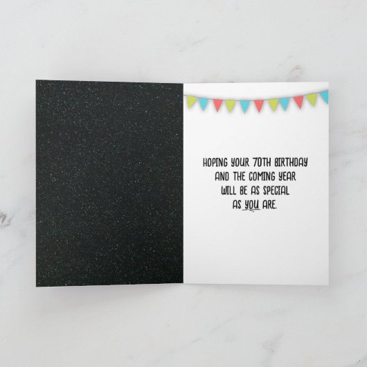 第70誕生日風船(アビエーターサングラス付) カード (内部)