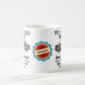 第70誕生日70ビンテパーソナライズされたーおもしろいジカー コーヒーマグカップ (中央)