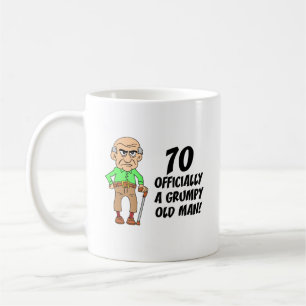 第70誕生日、正式に不機嫌な老人コーヒーマグ コーヒーマグカップ