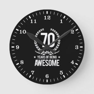 第70誕生日(素晴らしい70あ年間の) ラウンド壁時計
