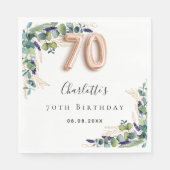 第70誕生日eucalyptusグリーン名 スタンダードランチョンナプキン (正面)