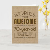 第70誕生祝い最高の世界 カード (黄色い花)